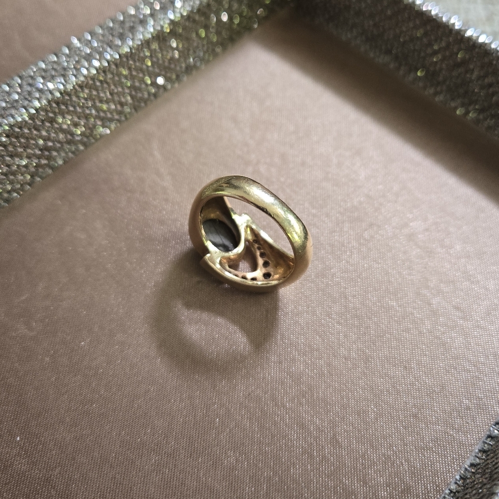 Vintage 14k Gold Sapphire Moonstone Ring - Picture 5 of 15